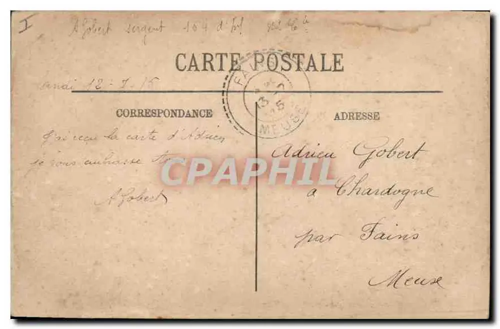 Verdun — Quartel de Anthouard — LL. — n°65 - Verso