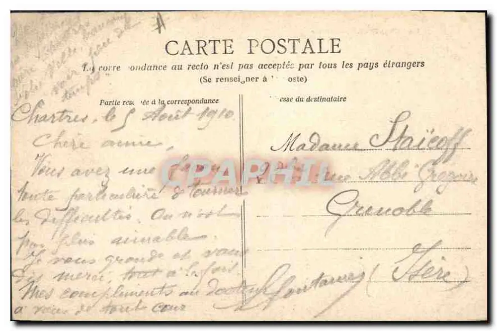 Chartres — Catedral — Coleção A.D. - Verso
