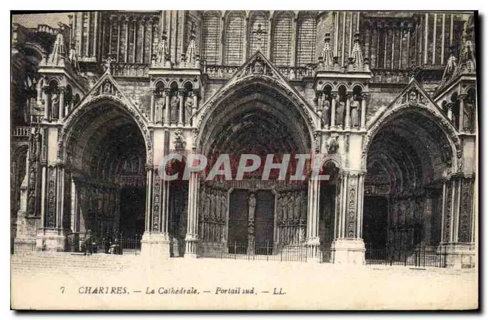 Chartres — La Catedral — Portal sur — LL. - Anverso