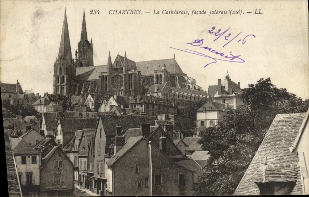Chartres — A Catedral, fachada lateral (sul) — LL. n° 234 - Frente