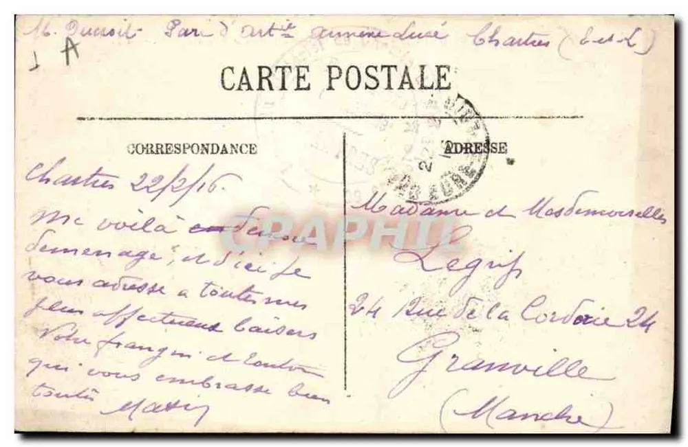 Chartres — A Catedral, fachada lateral (sul) — LL. n° 234 - Verso