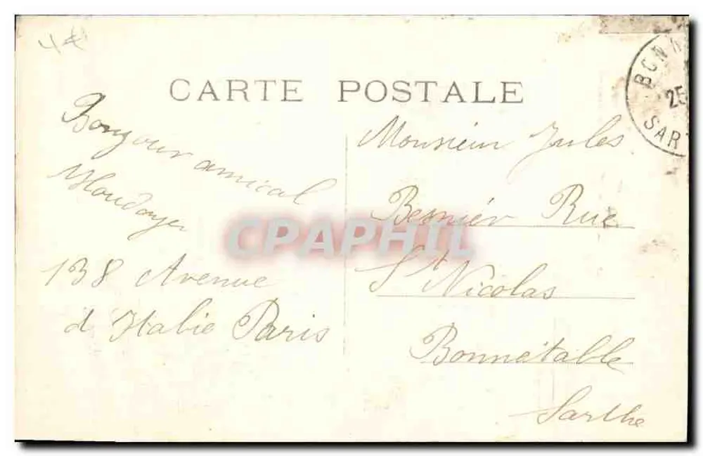 Paris - Buttes Chaumont, O Belvedere — editor desconhecido, n° 21 - Verso