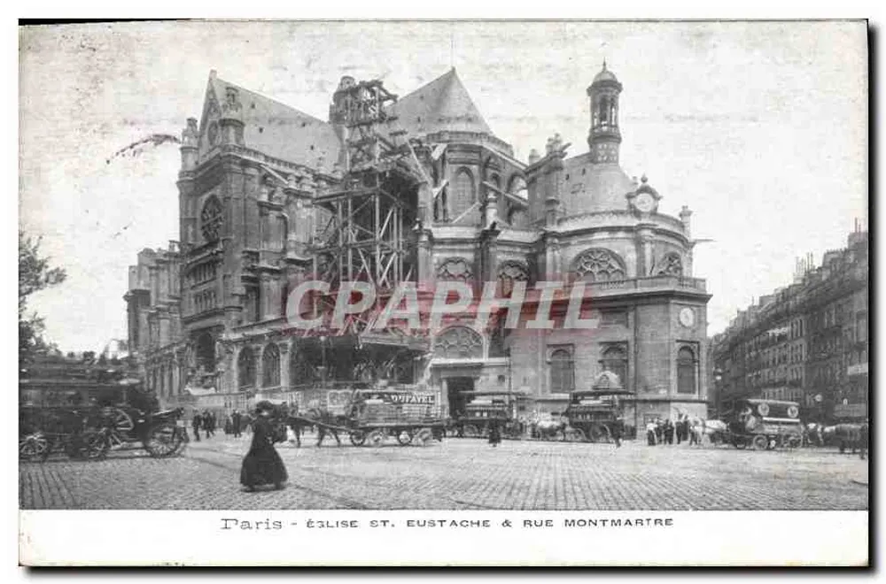 Paris — Igreja de São Eustáquio & rua Montmartre — V. PAVEL - Frente