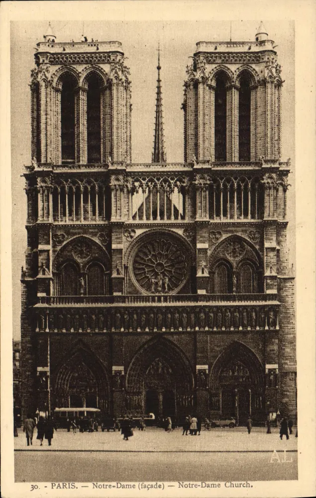 Paris — Notre-Dame (fachada) — Editor A. L. - Frente