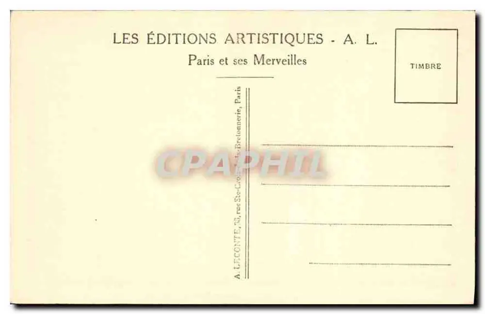 Paris - Perspectiva sobre o Louvre — Les Éditions Artistiques - A. L. - Verso