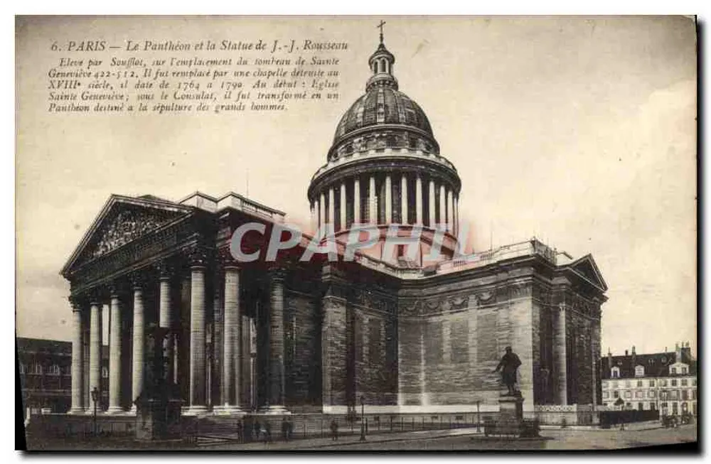 Paris — Ansicht des Panthéons und der Statue von J.-J. Rousseau — n°6 - Vorderseite