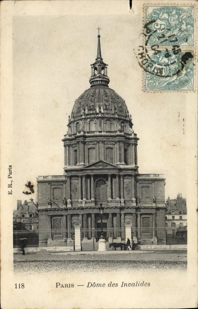 Paris — Dôme dos Invalidos — E.R., Paris, n° 118 - Frente