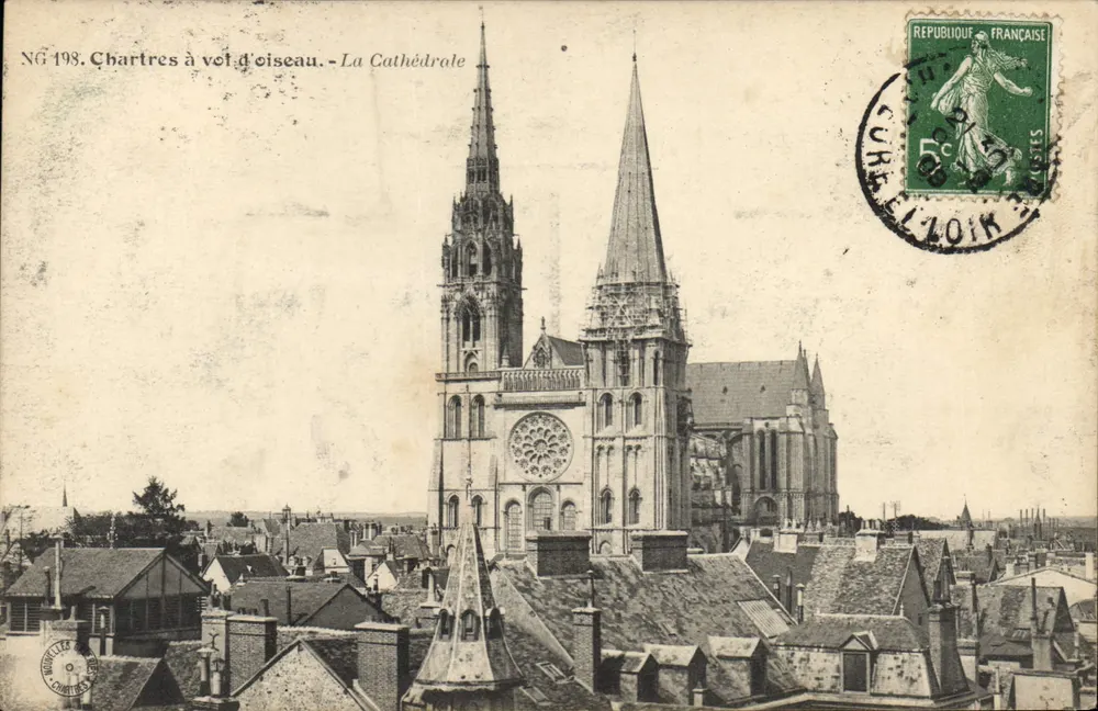 Chartres à vol d'oiseau — A Catedral — NG 198 — Éditeur : Chantelle - Frente
