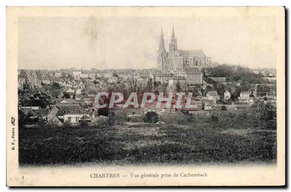 Chartres — Ogólny widok z Cachemback — B. F., Paryż, n°3 - Awers