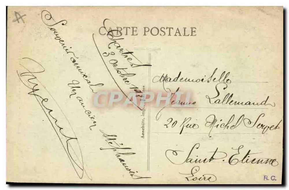 Chartres — Estátua de Noël Ballay — L. V. - Verso