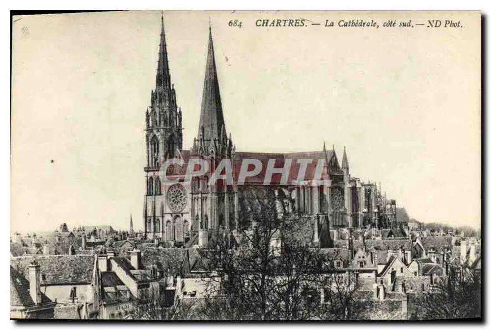 Chartres — A Catedral, lado sul — ND Pbot. - Frente