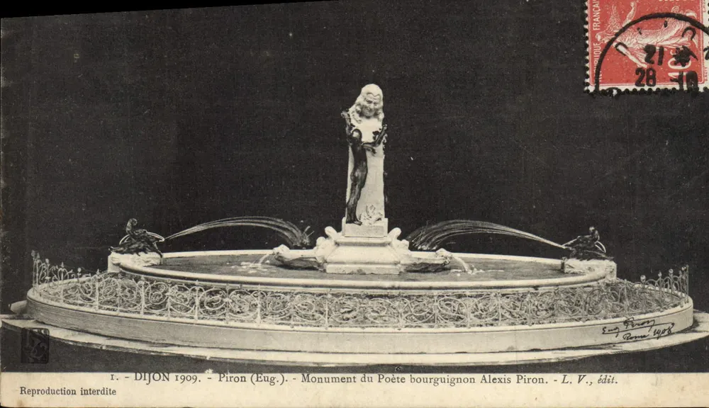 Dijon 1909 — Denkmal des burgundischen Dichters Alexis Piron — L. V., Verlag - Vorderseite