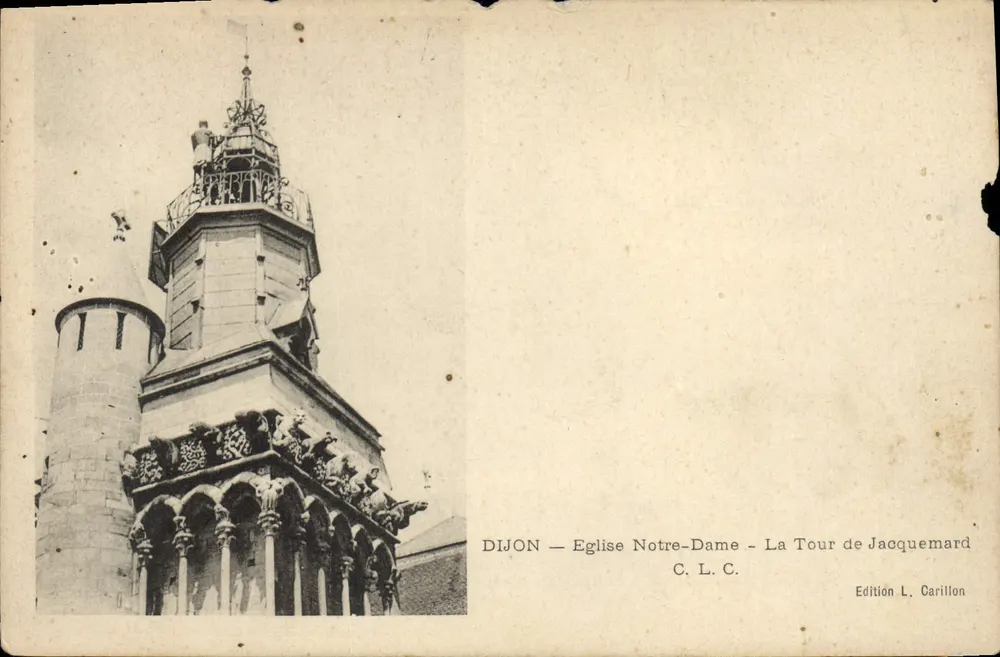 Dijon — Kirche Notre-Dame — Turm von Jacquemard — Edition L. Carillon - Vorderseite