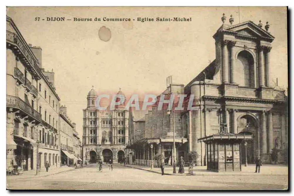 Dijon — Bolsa do Comércio e Igreja de São Miguel - Frente