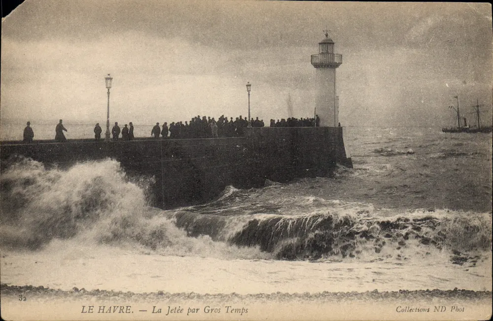 Le Havre — A Dique sob Tempestade — Coleções ND Phot - Frente