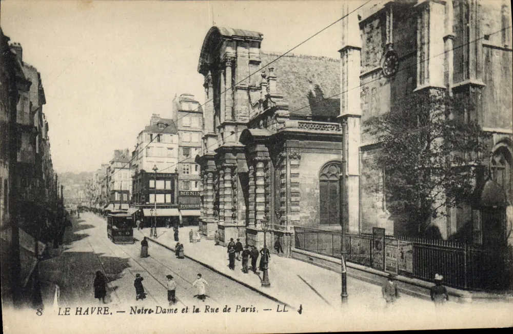 Le Havre — Notre-Dame und die Rue de Paris — LL - Vorderseite
