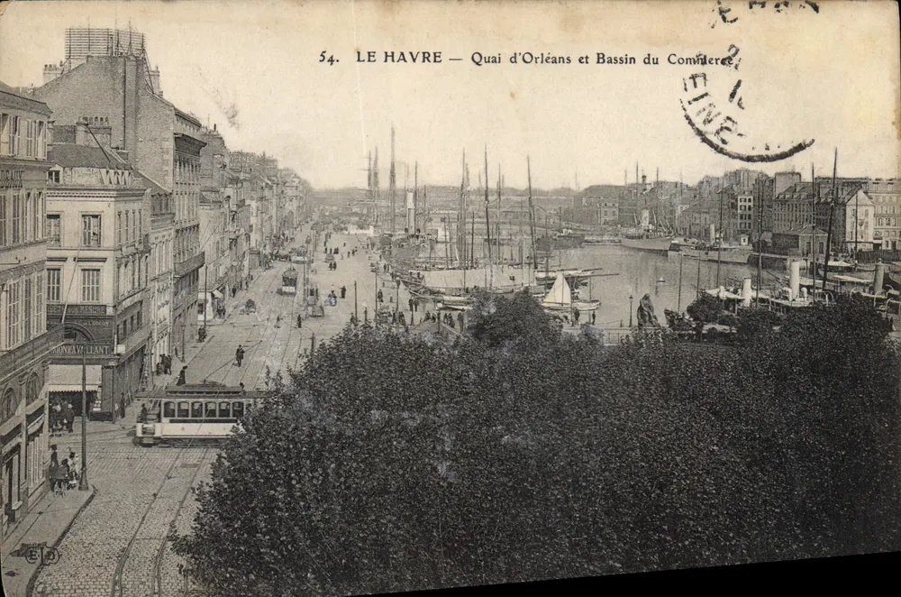 Le Havre — Quai d'Orléans und Bassin du Commerce — Verlag E. D. n°54 - Vorderseite