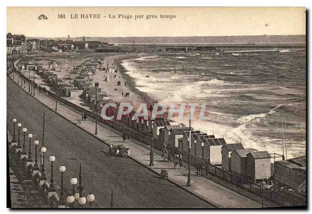 Le Havre - A Praia em Tempo Ruim — série 161 — editor não visível - Frente