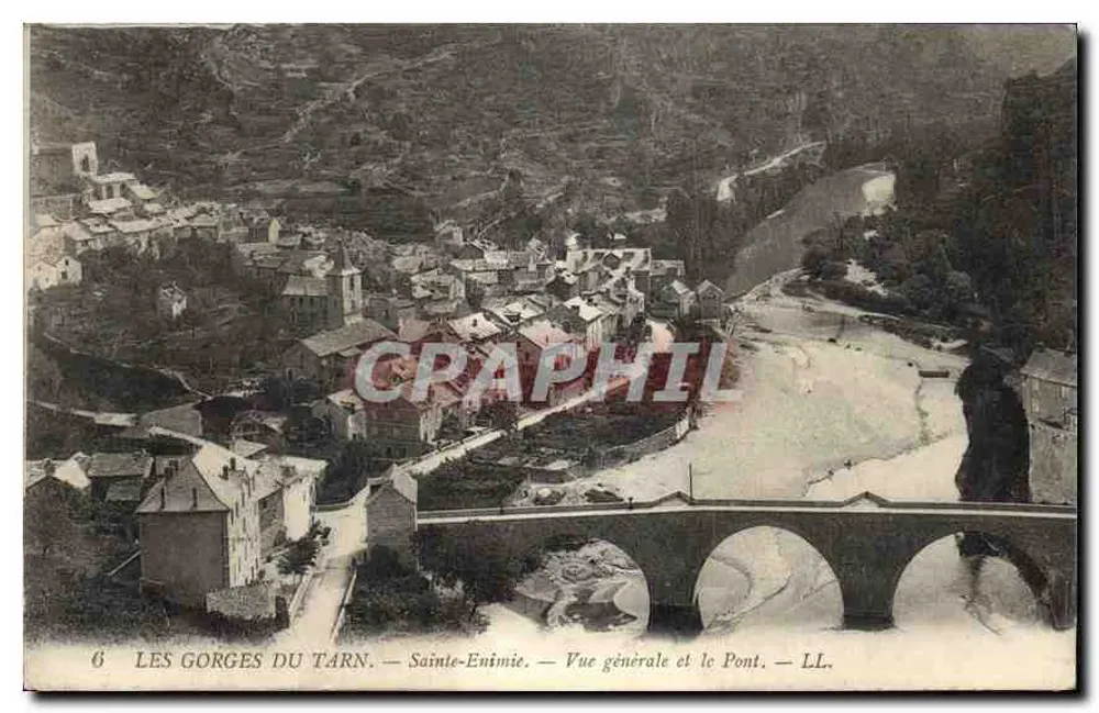 Die Gorges du Tarn — Sainte-Enimie — Allgemeiner Blick und die Brücke — LL. - Vorderseite