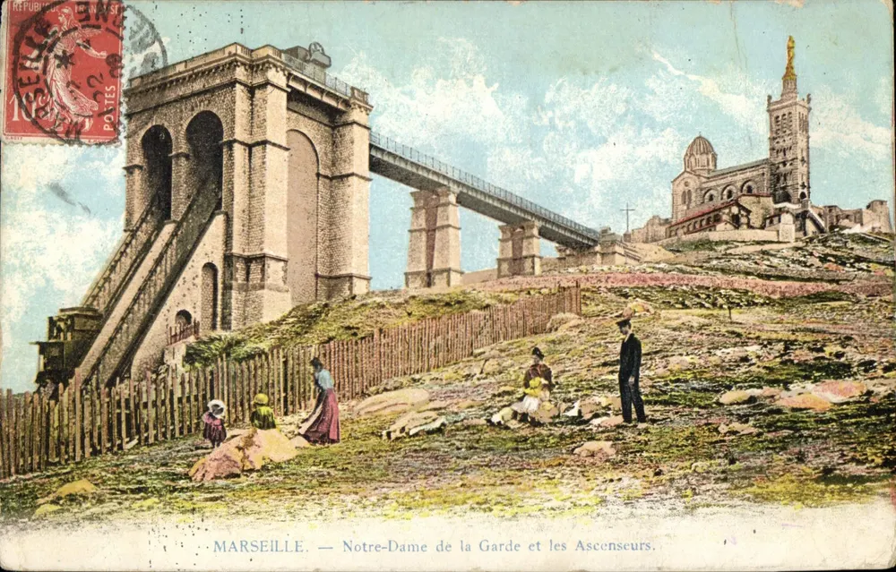 Marseille — Notre-Dame de la Garde und die Aufzüge — Edition Nouvelles Galeries - Vorderseite