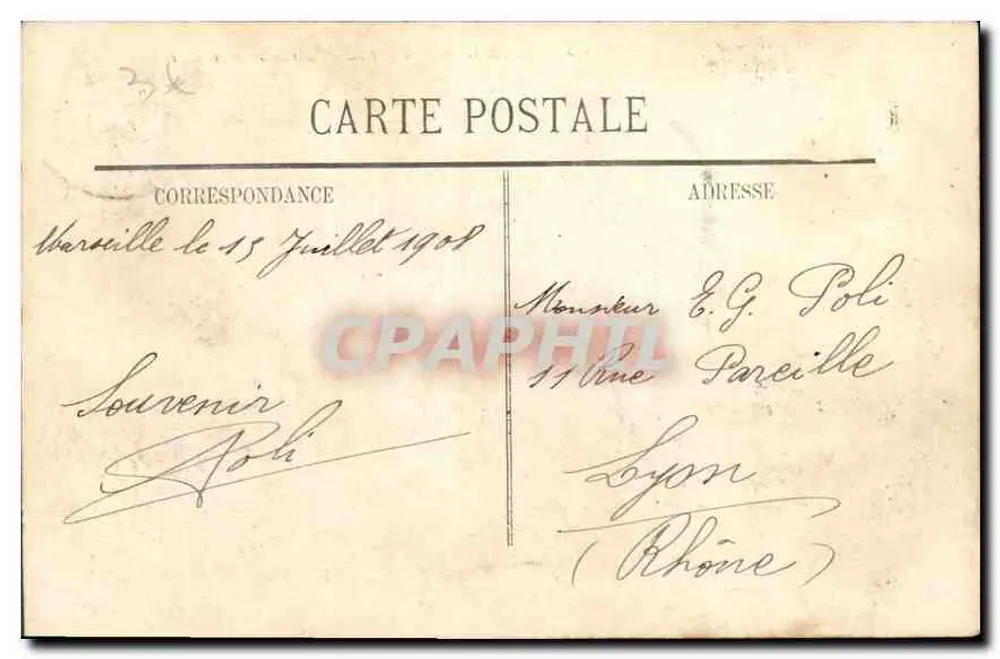 Marselha — A Corniche Bords de Mer — Editor L.C.F. n°145 - Verso