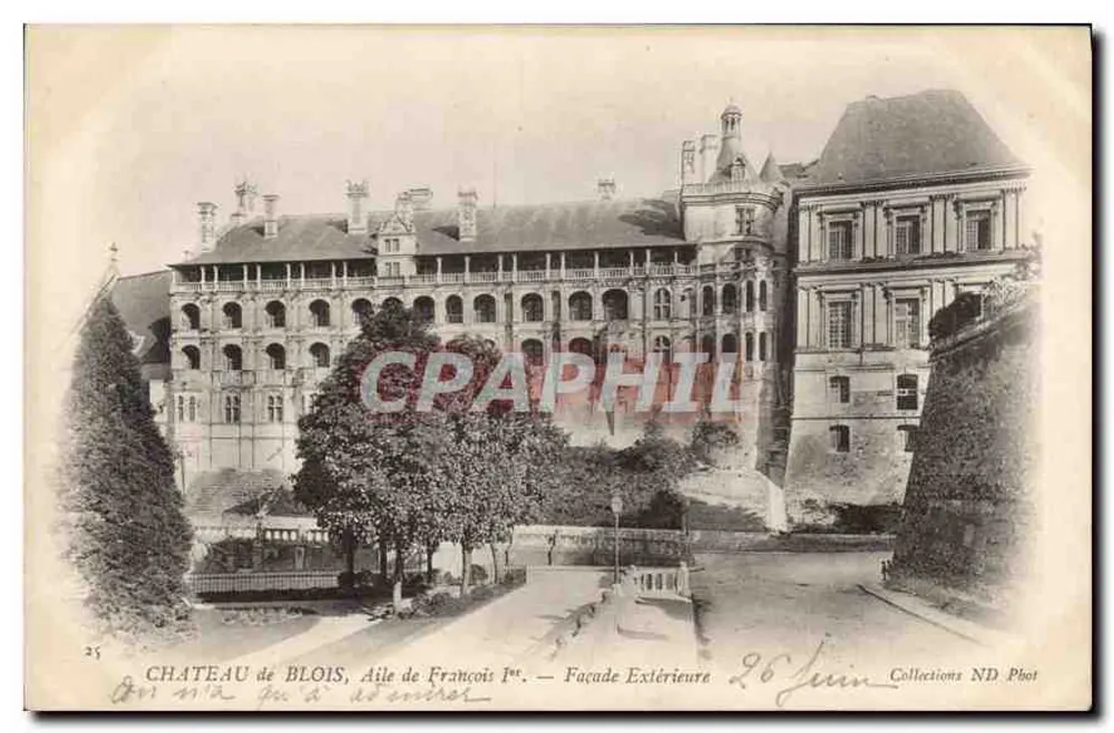 Schloss Blois, Flügel von François I — Außenfassade — ND Phot Sammlung - Vorderseite