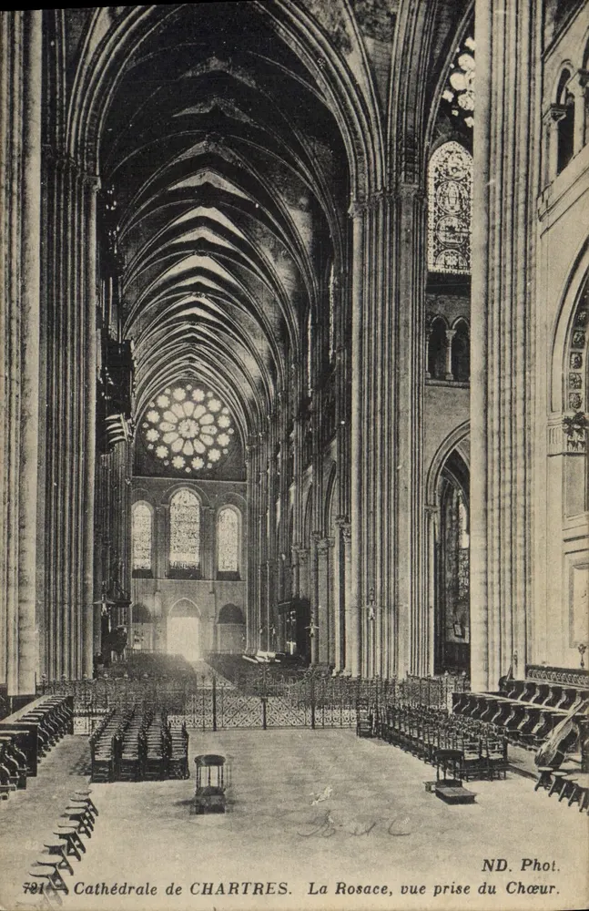 Kathedrale von CHARTRES — Die Rose, Blick vom Chor aus — ND. Fot. Nr. 791 - Vorderseite