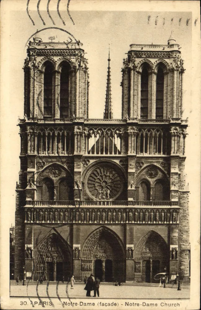 Notre-Dame (fachada) — Paris — editor desconhecido, n° 30 - Frente