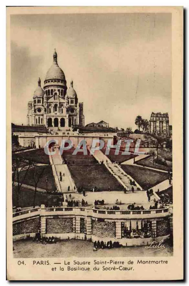 Paris — Square Saint-Pierre de Montmartre und die Basilika des Heiligen Herzens — Verlag Lulu, n°04 - Vorderseite