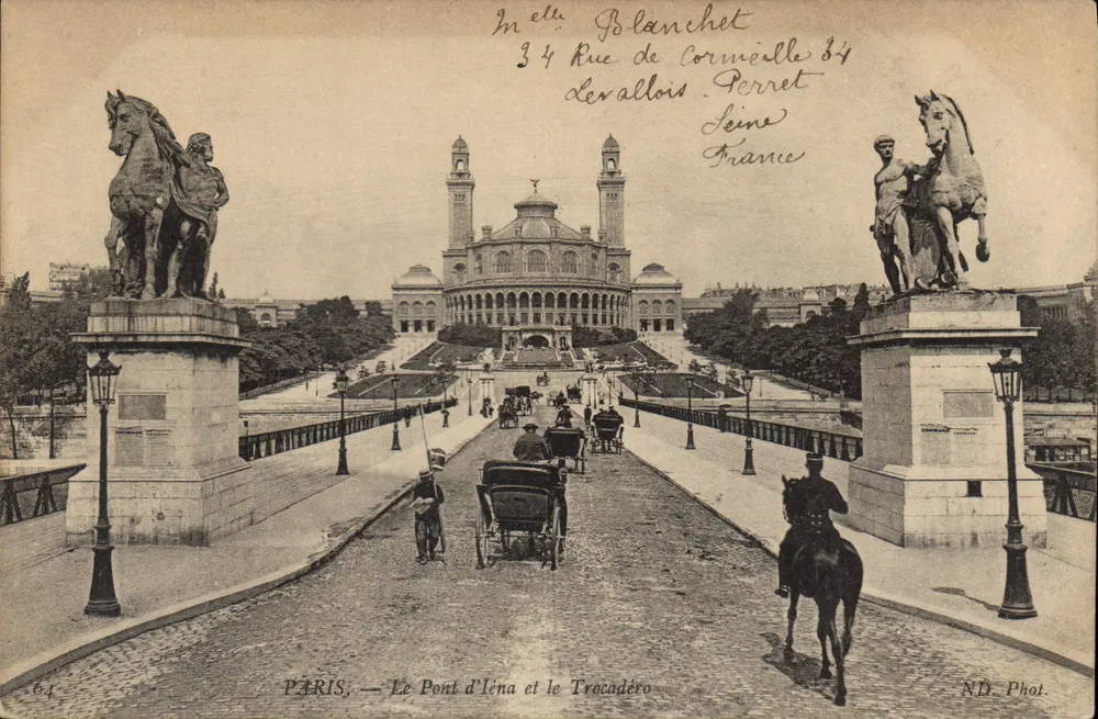 Paris — Der Iena-Brücke und das Trocadéro — ND. Foto Nr. 64 - Vorderseite