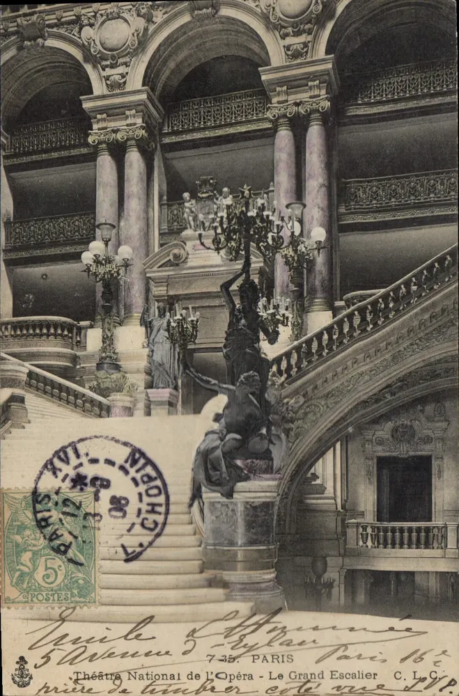 Nationaltheater der Oper - Der Große Treppenaufgang — Paris, Verlag C.L.C. Nr. 735 - Vorderseite