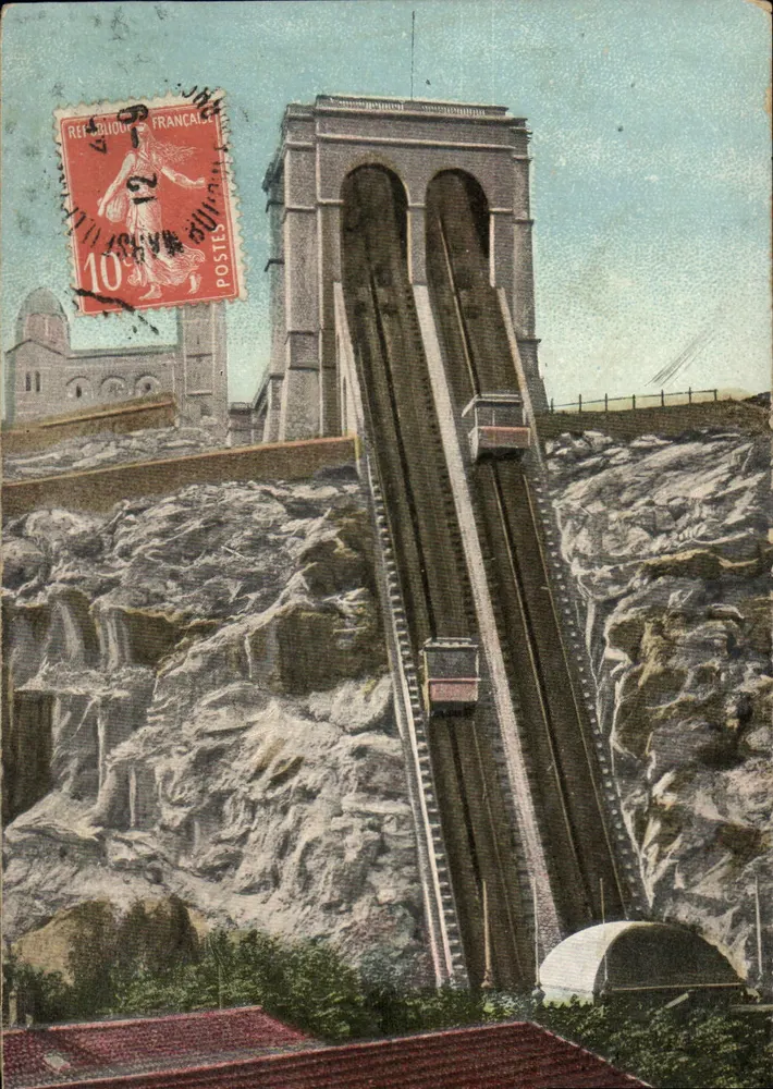 O funicular de Montmartre — Paris — editor AQUA-PHOTO, L.V. & Cie - Frente