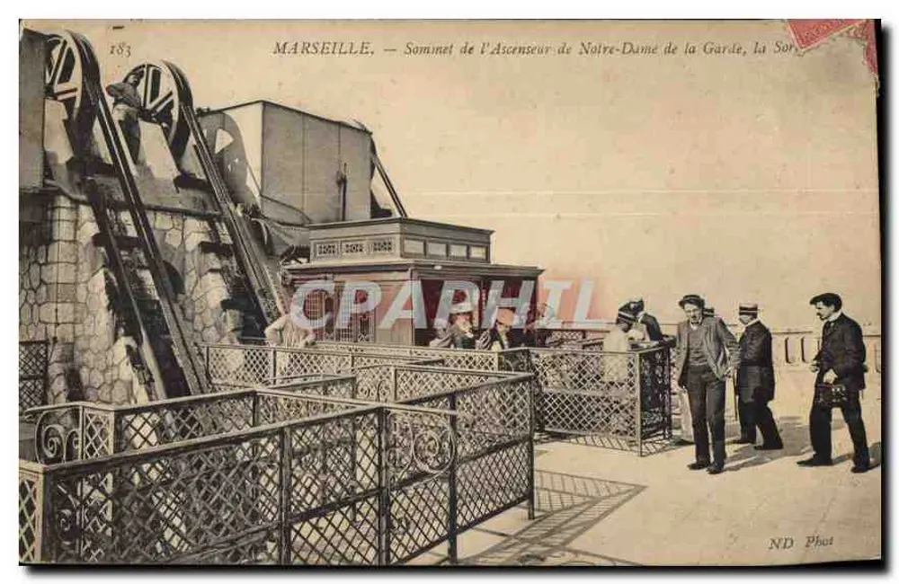 Marseille — Gipfel der Seilbahn Notre-Dame de la Garde, die Sor - Vorderseite