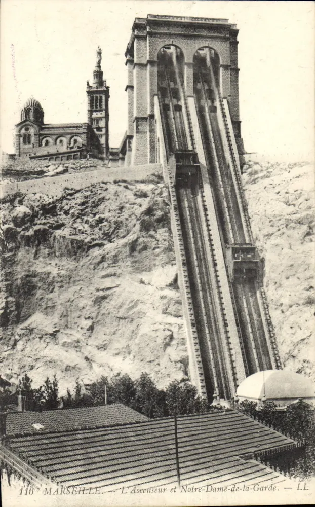 Marseille — Der Aufzug und Notre-Dame-de-la-Garde — LL - Vorderseite