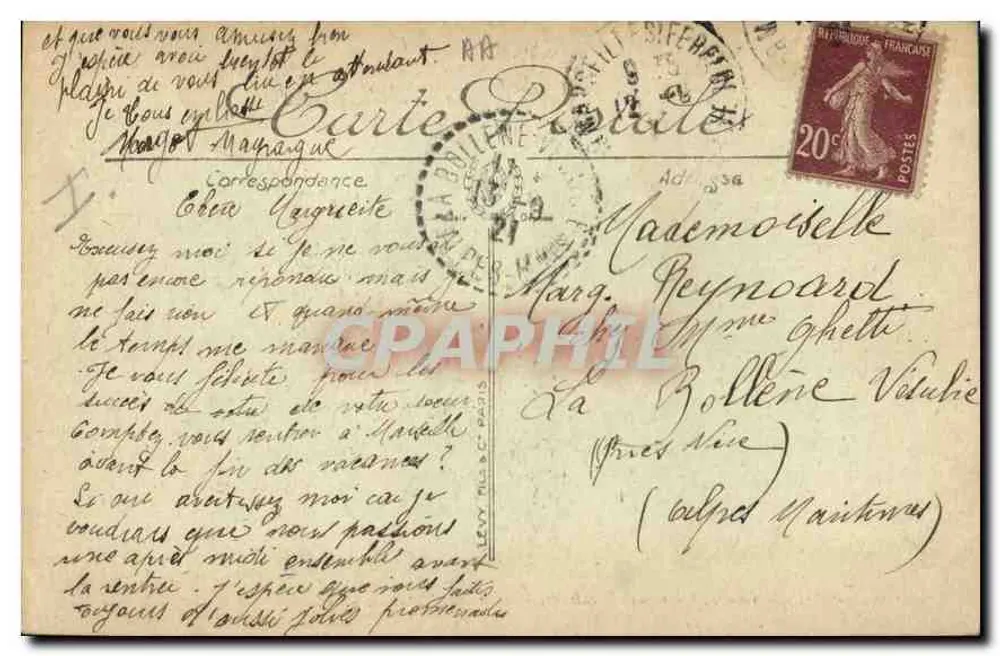 Marselha — Estação dos Elevadores — LL. — N° 162 - Verso