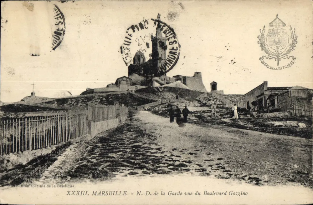 Marseille - N.-D. de la Garde Ansicht vom Boulevard Gazzino — Sonderausgabe der Basilika, Nr. XXXIII - Vorderseite