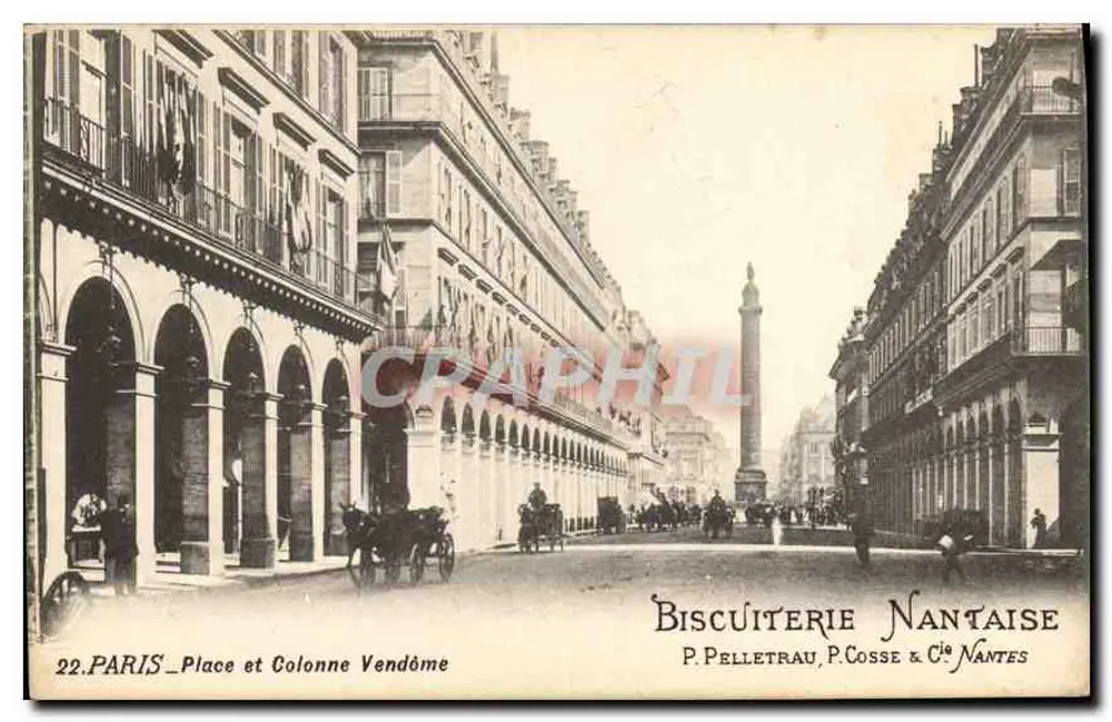 Paris - Place und Säule Vendôme — P. Pelletrau, P. Cosse & Cie NANTES - Vorderseite