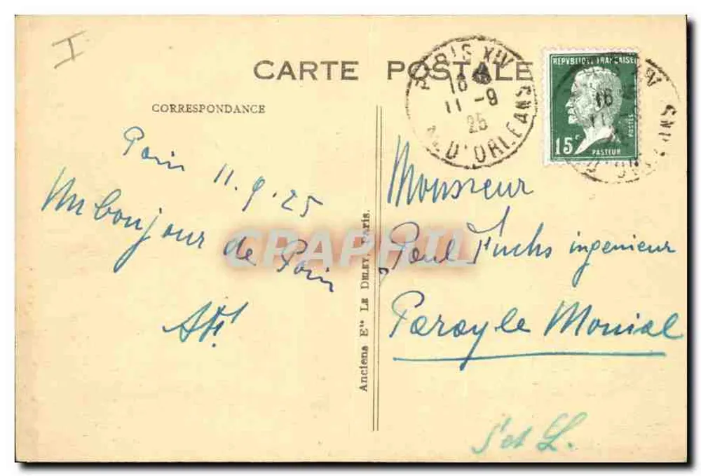 PARIS — A Madeleine — Editor desconhecido, n° 4038 - Verso