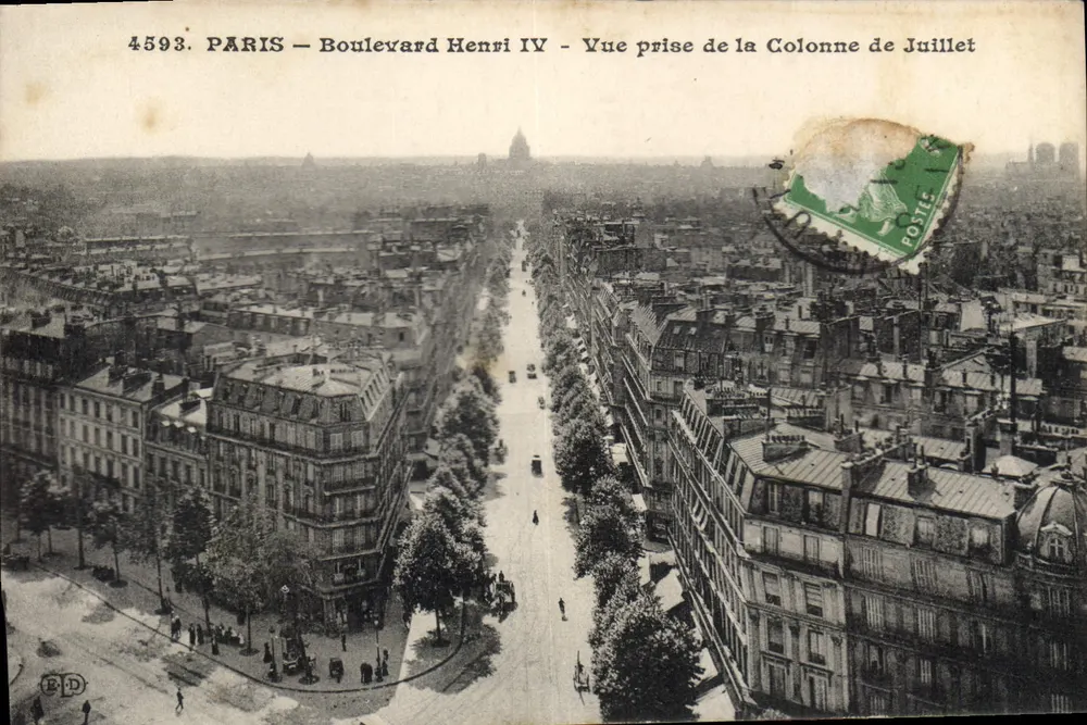 PARIS — Boulevard Henri IV — Aussicht vom Juli-Obelisken — Verlag B.D. n° 4593 - Vorderseite