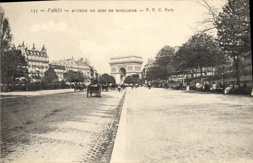 Paris — Avenue du Bois de Boulogne — P. P. C. Paris - Vorderseite