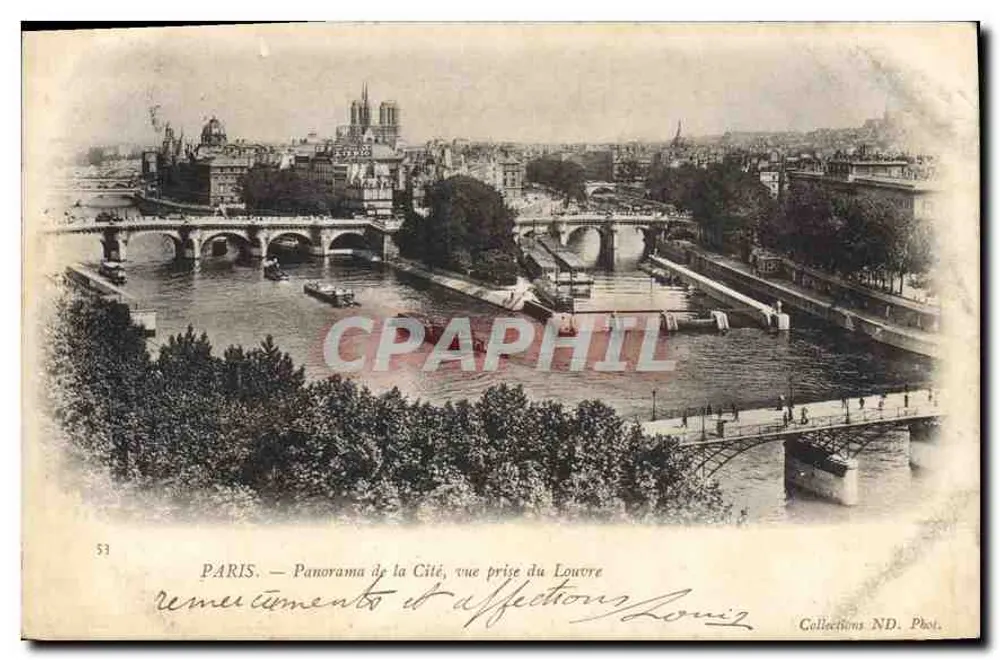 Paris — Panorama der Cité, Blick vom Louvre — Collections ND. Phot. n°53 - Vorderseite
