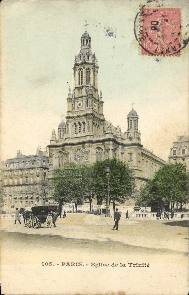 Paris - Igreja da Trindade — n° 105 — editor não visível - Frente
