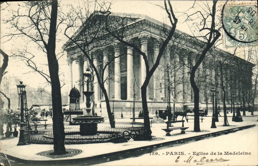 Paris - Igreja da Madeleine — n° 159, editor Molcart - Frente