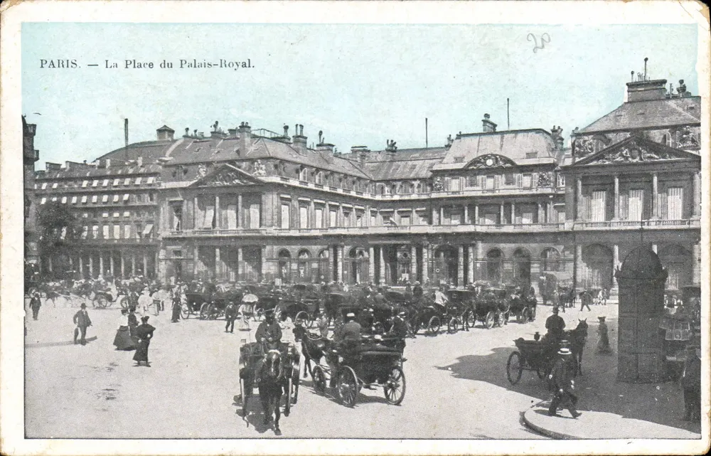 Paris — A Praça do Palácio-Royal — editor não identificado, n° de série 20 - Frente