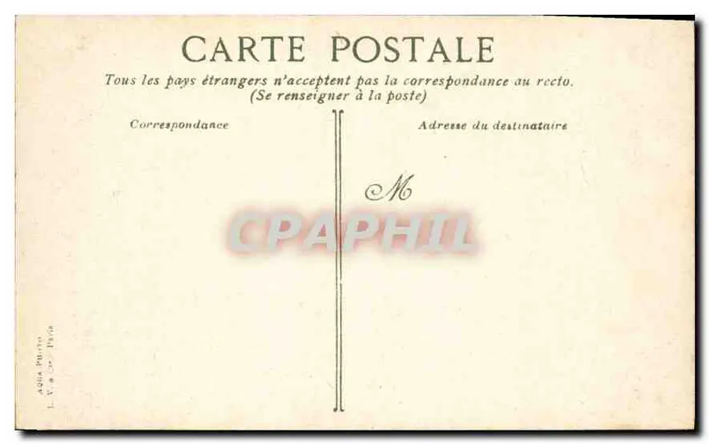 Paris - Igreja de São Agostinho — vista da fachada com cúpula e estátuas — editor anônimo, número de série não visível - Verso