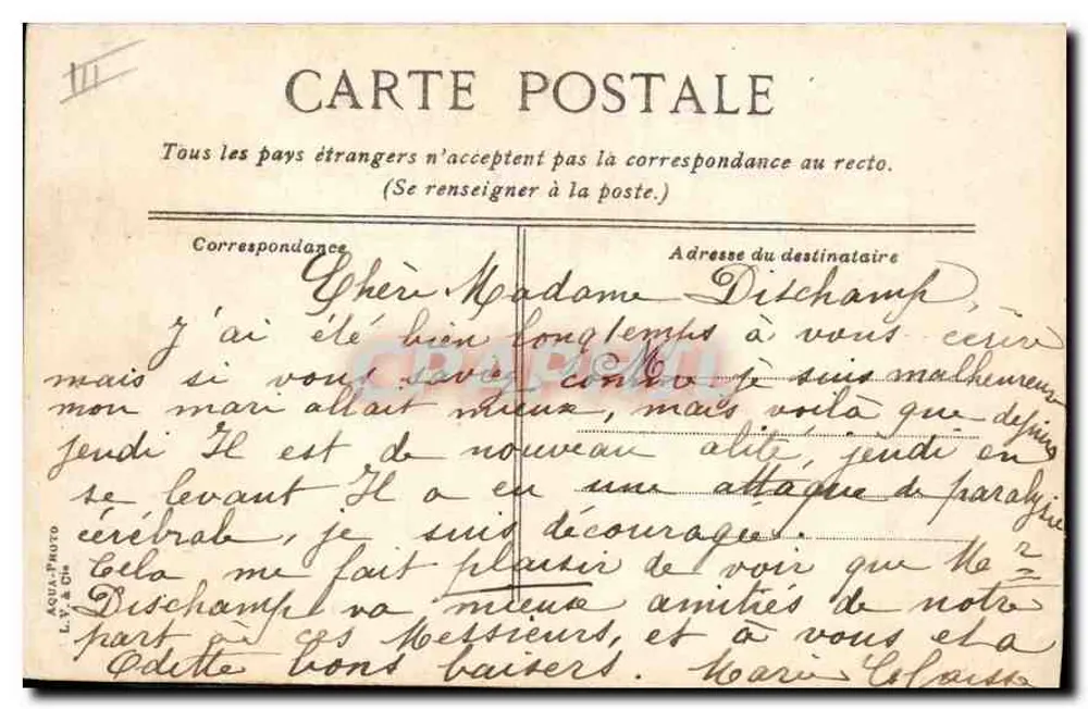 Jardin des Plantes. Der Gemüsegarten — 1906 — L.V.A.C. - Rückseite