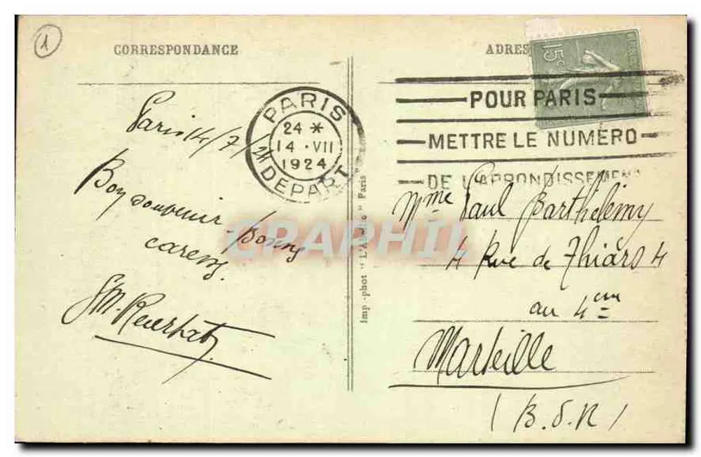 Paris - Le Trocadéro und der Pont d'Iéna — SAA Paris, Nr. 2 - Rückseite