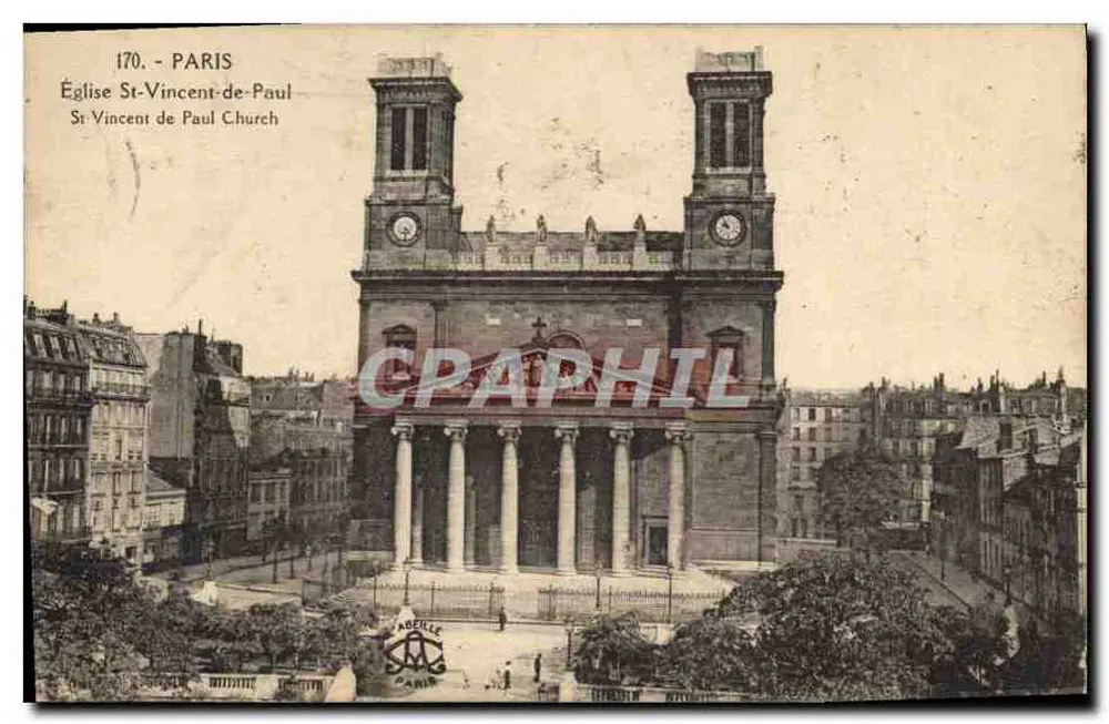 Paris - Igreja de São Vicente de Paulo — editor L'Abaille, n° 170 - Frente
