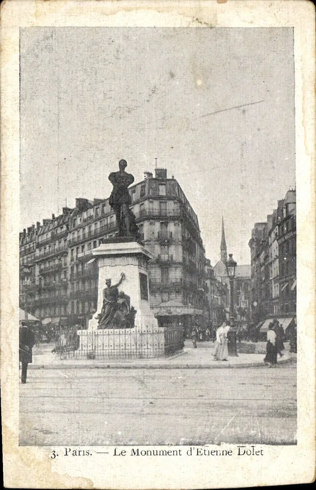 Paris — O Monumento de Étienne Dolet — edição do Petit Parisien, n°3 - Frente