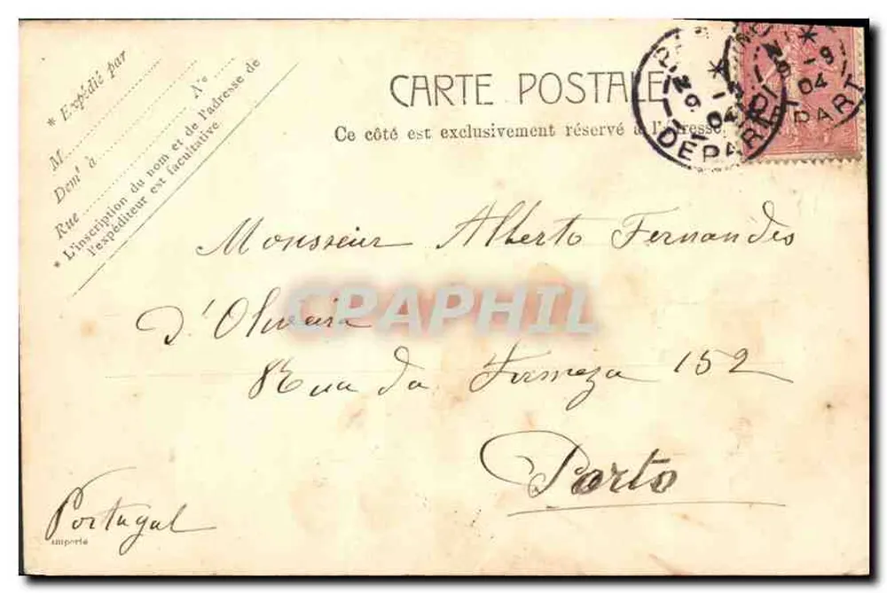 Paris - Teatro Francês — editor desconhecido, n° 5182 - Verso